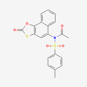 molecular formula C20H15NO5S2 B2650787 N-(4-methylphenyl)sulfonyl-N-(2-oxobenzo[g][1,3]benzoxathiol-5-yl)acetamide CAS No. 670267-46-6
