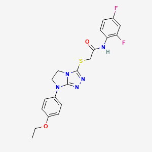 N-(2,4-difluorophenyl)-2-((7-(4-ethoxyphenyl)-6,7-dihydro-5H-imidazo[2,1-c][1,2,4]triazol-3-yl)thio)acetamide