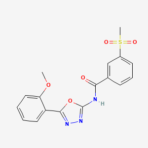 molecular formula C17H15N3O5S B2650792 N-[5-(2-methoxyphenyl)-1,3,4-oxadiazol-2-yl]-3-methylsulfonylbenzamide CAS No. 896297-77-1