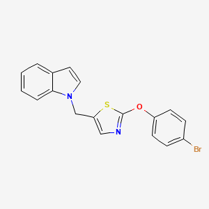 molecular formula C18H13BrN2OS B2650799 1-{[2-(4-溴苯氧基)-1,3-噻唑-5-基]甲基}-1H-吲哚 CAS No. 439097-11-7