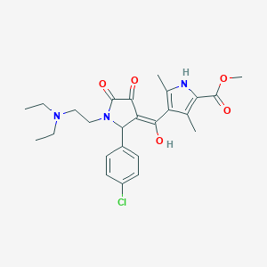 molecular formula C25H30ClN3O5 B265080 methyl 4-({2-(4-chlorophenyl)-1-[2-(diethylamino)ethyl]-4-hydroxy-5-oxo-2,5-dihydro-1H-pyrrol-3-yl}carbonyl)-3,5-dimethyl-1H-pyrrole-2-carboxylate 