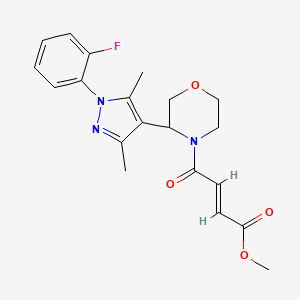 molecular formula C20H22FN3O4 B2650809 Methyl (E)-4-[3-[1-(2-fluorophenyl)-3,5-dimethylpyrazol-4-yl]morpholin-4-yl]-4-oxobut-2-enoate CAS No. 2411324-71-3