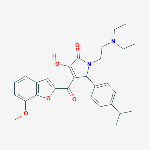 molecular formula C29H34N2O5 B265081 1-[2-(diethylamino)ethyl]-3-hydroxy-5-(4-isopropylphenyl)-4-[(7-methoxy-1-benzofuran-2-yl)carbonyl]-1,5-dihydro-2H-pyrrol-2-one 