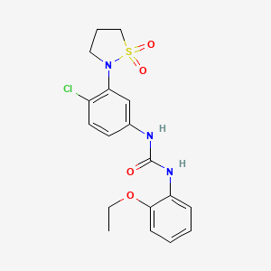 molecular formula C18H20ClN3O4S B2650812 1-(4-Chloro-3-(1,1-dioxidoisothiazolidin-2-yl)phenyl)-3-(2-ethoxyphenyl)urea CAS No. 1203391-16-5