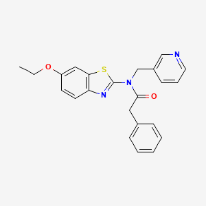 molecular formula C23H21N3O2S B2650813 N-(6-乙氧基苯并[d]噻唑-2-基)-2-苯基-N-(吡啶-3-基甲基)乙酰胺 CAS No. 895016-85-0