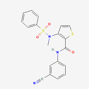 molecular formula C19H15N3O3S2 B2650814 N-(3-cyanophenyl)-3-(N-methylphenylsulfonamido)thiophene-2-carboxamide CAS No. 1226427-83-3