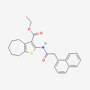 molecular formula C24H25NO3S B2650816 2-(2-(萘-1-基)乙酰氨基)-5,6,7,8-四氢-4H-环庚并[b]噻吩-3-羧酸乙酯 CAS No. 397290-65-2