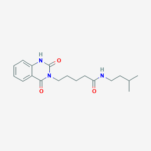molecular formula C18H25N3O3 B2650825 5-(2,4-dioxo-1,2-dihydroquinazolin-3(4H)-yl)-N-isopentylpentanamide CAS No. 2034417-34-8