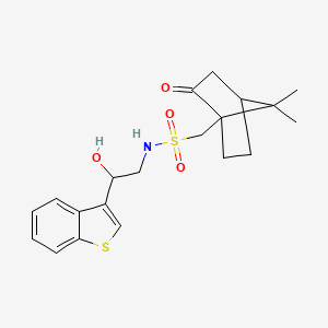 molecular formula C20H25NO4S2 B2650826 N-(2-(苯并[b]噻吩-3-基)-2-羟乙基)-1-(7,7-二甲基-2-氧代双环[2.2.1]庚烷-1-基)甲磺酰胺 CAS No. 2034407-77-5