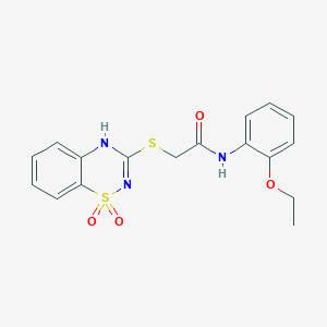 molecular formula C17H17N3O4S2 B2650832 2-[(1,1-dioxido-4H-1,2,4-benzothiadiazin-3-yl)thio]-N-(2-ethoxyphenyl)acetamide CAS No. 886954-69-4