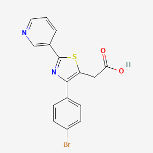 molecular formula C16H11BrN2O2S B2650840 2-[4-(4-Bromophenyl)-2-(pyridin-3-yl)-1,3-thiazol-5-yl]acetic acid CAS No. 554423-29-9
