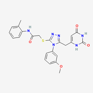 molecular formula C23H22N6O4S B2650842 2-((5-((2,6-dioxo-1,2,3,6-tetrahydropyrimidin-4-yl)methyl)-4-(3-methoxyphenyl)-4H-1,2,4-triazol-3-yl)thio)-N-(o-tolyl)acetamide CAS No. 852048-87-4