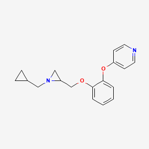 molecular formula C18H20N2O2 B2650843 4-[2-[[1-(Cyclopropylmethyl)aziridin-2-yl]methoxy]phenoxy]pyridine CAS No. 2418732-66-6