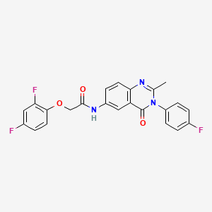 molecular formula C23H16F3N3O3 B2650860 2-(2,4-二氟苯氧基)-N-(3-(4-氟苯基)-2-甲基-4-氧代-3,4-二氢喹唑啉-6-基)乙酰胺 CAS No. 1105207-35-9
