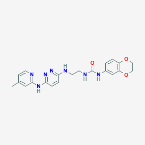 molecular formula C21H23N7O3 B2650863 1-(2,3-二氢苯并[b][1,4]二噁英-6-基)-3-(2-((6-((4-甲基吡啶-2-基)氨基)嘧啶-3-基)氨基)乙基)脲 CAS No. 1021259-21-1