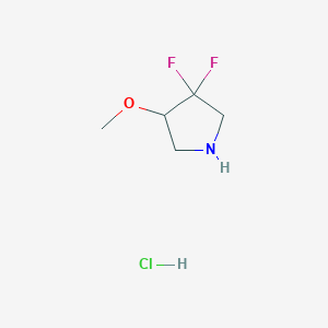 molecular formula C5H10ClF2NO B2650867 3,3-Difluoro-4-methoxypyrrolidine hydrochloride CAS No. 1638764-85-8