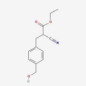 molecular formula C13H15NO3 B2650870 Ethyl 2-cyano-3-[4-(hydroxymethyl)phenyl]propanoate CAS No. 1820735-32-7