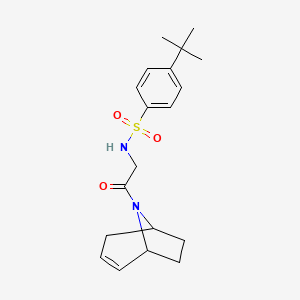 molecular formula C19H26N2O3S B2650876 N-(2-((1R,5S)-8-azabicyclo[3.2.1]oct-2-en-8-yl)-2-oxoethyl)-4-(tert-butyl)benzenesulfonamide CAS No. 1796947-77-7