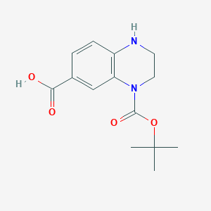 molecular formula C14H18N2O4 B2650886 4-[(叔丁氧基)羰基]-1,2,3,4-四氢喹喔啉-6-羧酸 CAS No. 1185051-01-7