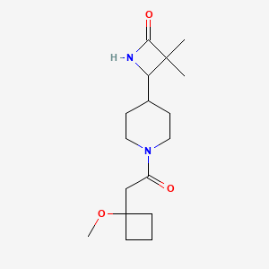 B2650892 4-{1-[2-(1-Methoxycyclobutyl)acetyl]piperidin-4-yl}-3,3-dimethylazetidin-2-one CAS No. 1948910-48-2