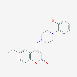 molecular formula C23H26N2O3 B2650900 6-乙基-4-[[4-(2-甲氧苯基)哌嗪-1-基]甲基]色满-2-酮 CAS No. 902034-05-3