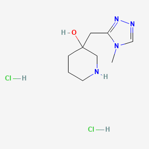 molecular formula C9H18Cl2N4O B2650906 3-[(4-甲基-4H-1,2,4-三唑-3-基)甲基]哌啶-3-醇二盐酸盐 CAS No. 2060041-30-5