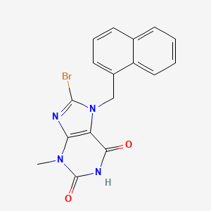 molecular formula C17H13BrN4O2 B2650909 8-溴-3-甲基-7-(萘-1-基甲基)-1H-嘌呤-2,6(3H,7H)-二酮 CAS No. 864925-08-6