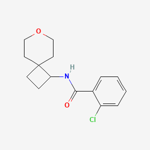 molecular formula C15H18ClNO2 B2650914 2-chloro-N-(7-oxaspiro[3.5]nonan-1-yl)benzamide CAS No. 2195939-41-2
