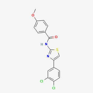 molecular formula C17H12Cl2N2O2S B2650917 N-[4-(3,4-dichlorophenyl)-1,3-thiazol-2-yl]-4-methoxybenzamide CAS No. 313661-82-4