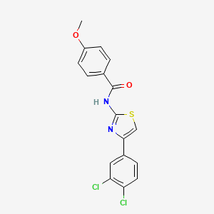 molecular formula C17H12Cl2N2O2S B2650917 N-[4-(3,4-二氯苯基)-1,3-噻唑-2-基]-4-甲氧基苯甲酰胺 CAS No. 313661-82-4