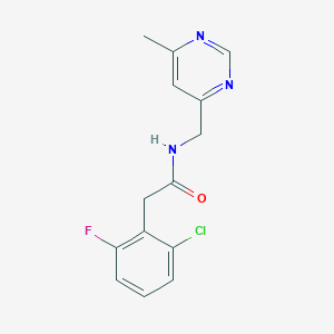molecular formula C14H13ClFN3O B2650921 2-(2-氯-6-氟苯基)-N-((6-甲基嘧啶-4-基)甲基)乙酰胺 CAS No. 2195952-07-7