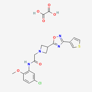 molecular formula C20H19ClN4O7S B2650929 N-(5-chloro-2-methoxyphenyl)-2-(3-(3-(thiophen-3-yl)-1,2,4-oxadiazol-5-yl)azetidin-1-yl)acetamide oxalate CAS No. 1396749-80-6