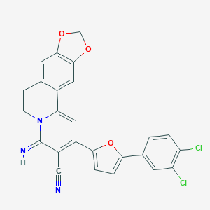 molecular formula C25H15Cl2N3O3 B265093 2-[5-(3,4-dichlorophenyl)-2-furyl]-4-imino-6,7-dihydro-4H-[1,3]dioxolo[4,5-g]pyrido[2,1-a]isoquinoline-3-carbonitrile 