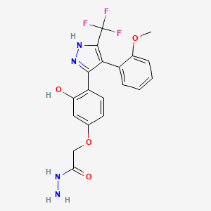 2-(3-hydroxy-4-(4-(2-methoxyphenyl)-5-(trifluoromethyl)-1H-pyrazol-3-yl)phenoxy)acetohydrazide