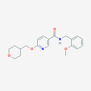 molecular formula C20H24N2O4 B2650935 N-(2-甲氧基苄基)-6-((四氢-2H-吡喃-4-基)甲氧基)烟酰胺 CAS No. 2034277-90-0