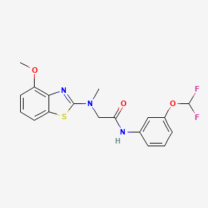 molecular formula C18H17F2N3O3S B2650936 N-(3-(difluoromethoxy)phenyl)-2-((4-methoxybenzo[d]thiazol-2-yl)(methyl)amino)acetamide CAS No. 1351589-27-9