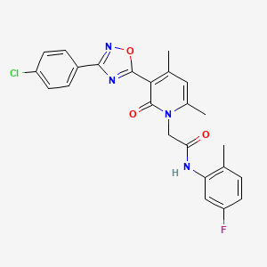 molecular formula C24H20ClFN4O3 B2650939 2-(3-(3-(4-氯苯基)-1,2,4-恶二唑-5-基)-4,6-二甲基-2-氧代吡啶-1(2H)-基)-N-(5-氟-2-甲苯基)乙酰胺 CAS No. 946237-99-6