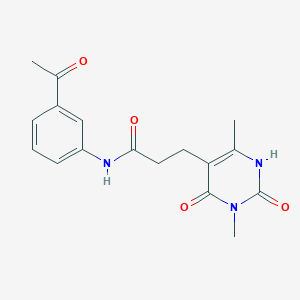 molecular formula C17H19N3O4 B2650942 N-(3-acetylphenyl)-3-(3,6-dimethyl-2,4-dioxo-1,2,3,4-tetrahydropyrimidin-5-yl)propanamide CAS No. 1105226-27-4