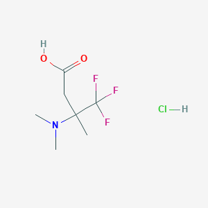 molecular formula C7H13ClF3NO2 B2650948 3-(二甲氨基)-4,4,4-三氟-3-甲基丁酸；盐酸盐 CAS No. 2361736-66-3