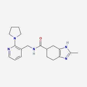 molecular formula C19H25N5O B2650953 2-methyl-N-((2-(pyrrolidin-1-yl)pyridin-3-yl)methyl)-4,5,6,7-tetrahydro-1H-benzo[d]imidazole-5-carboxamide CAS No. 2034280-61-8