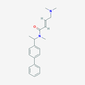 molecular formula C21H26N2O B2650954 (E)-4-(Dimethylamino)-N-methyl-N-[1-(4-phenylphenyl)ethyl]but-2-enamide CAS No. 2411333-35-0