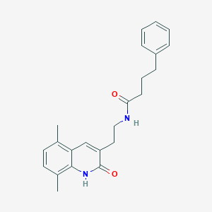 molecular formula C23H26N2O2 B2650958 N-(2-(5,8-二甲基-2-氧代-1,2-二氢喹啉-3-基)乙基)-4-苯基丁酰胺 CAS No. 851407-33-5