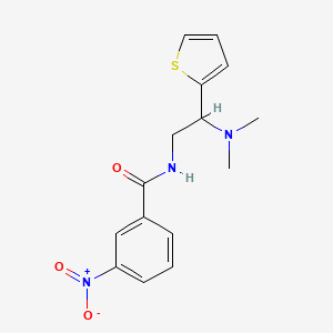 molecular formula C15H17N3O3S B2650961 N-[2-(二甲氨基)-2-噻吩-2-基乙基]-3-硝基苯甲酰胺 CAS No. 850593-29-2