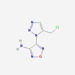 molecular formula C5H5ClN6O B2650964 4-[5-(Chloromethyl)triazol-1-yl]-1,2,5-oxadiazol-3-amine CAS No. 292836-22-7