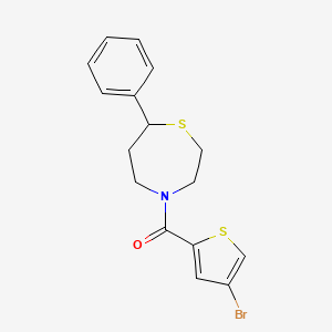 molecular formula C16H16BrNOS2 B2650966 (4-溴噻吩-2-基)(7-苯基-1,4-噻吩并氮杂环-4-基)甲苯酮 CAS No. 1797288-95-9