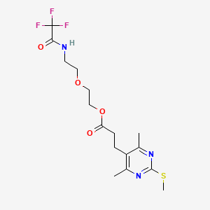 molecular formula C16H22F3N3O4S B2650968 2-[2-(2,2,2-Trifluoroacetamido)ethoxy]ethyl 3-[4,6-dimethyl-2-(methylsulfanyl)pyrimidin-5-yl]propanoate CAS No. 1445749-78-9