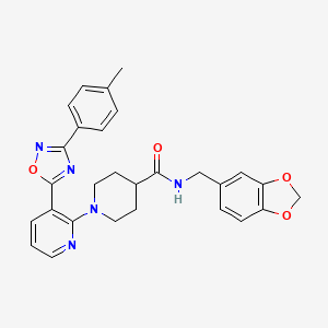 molecular formula C28H27N5O4 B2650969 N-[4-(1,3-benzothiazol-2-yl)phenyl]-1-methyl-2-oxoindoline-5-sulfonamide CAS No. 1351834-37-1