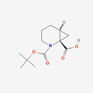 molecular formula C12H19NO4 B2650974 (1S,6R)-2-[(2-Methylpropan-2-yl)oxycarbonyl]-2-azabicyclo[4.1.0]heptane-1-carboxylic acid CAS No. 181023-52-9