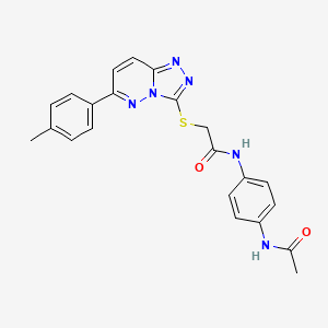 molecular formula C22H20N6O2S B2650976 N-(4-acetamidophenyl)-2-((6-(p-tolyl)-[1,2,4]triazolo[4,3-b]pyridazin-3-yl)thio)acetamide CAS No. 894064-23-4