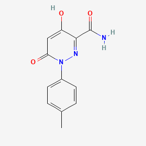 molecular formula C12H11N3O3 B2650981 4-羟基-1-(4-甲基苯基)-6-氧代-1,6-二氢-3-哒嗪羧酰胺 CAS No. 339023-69-7